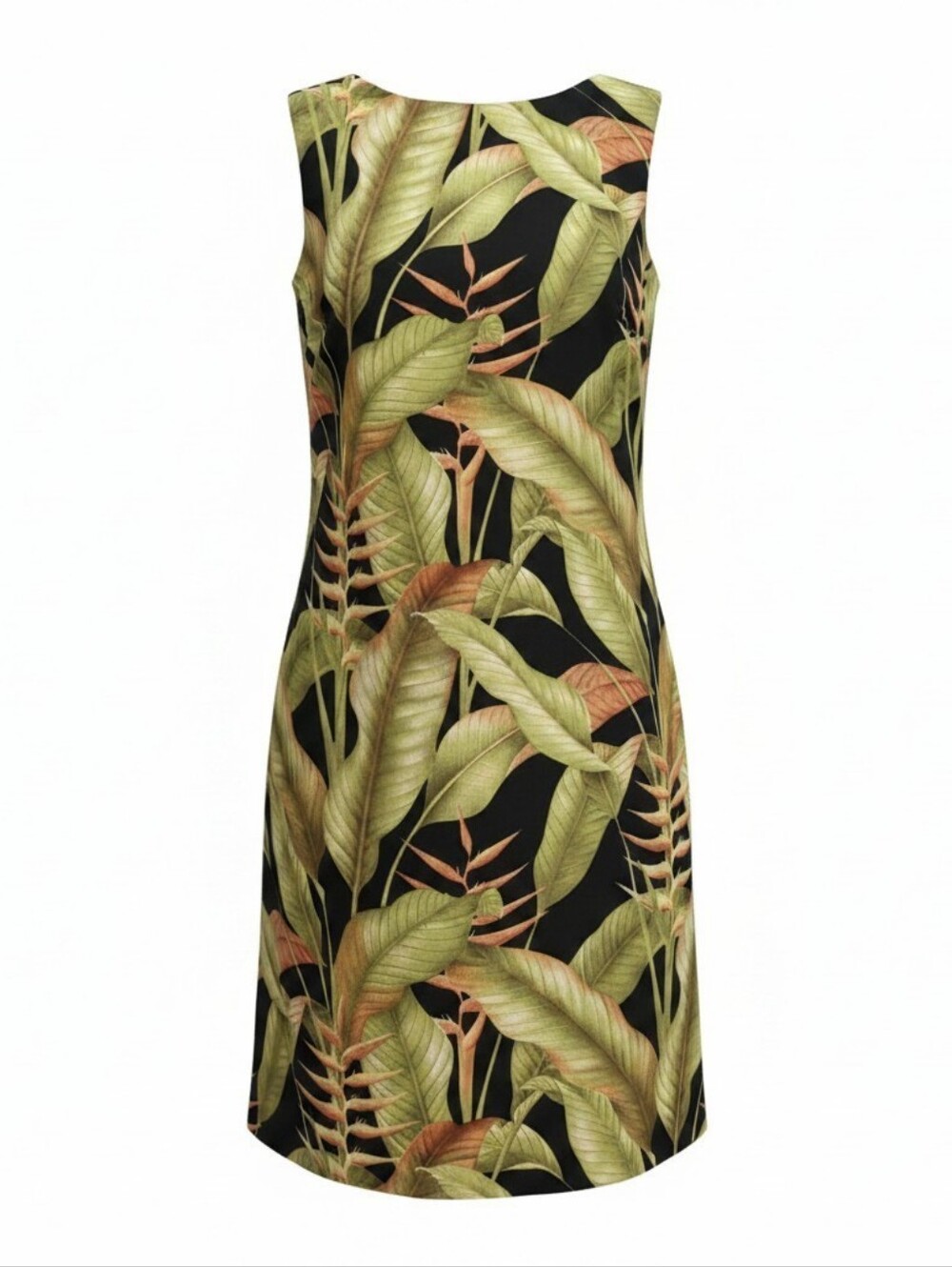 Tommy Bahama Dress Size 4 100% Silk Black Green Floral Tropical Hawaiian Resort